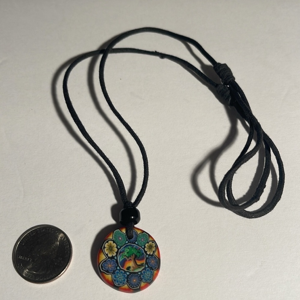 Polymer Pendent Leather Necklace - Picture 4 of 4